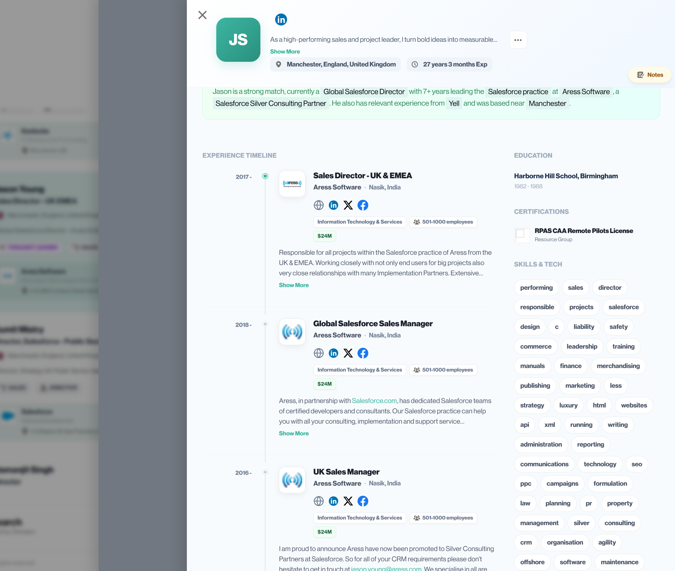 CRM Workspace Interface